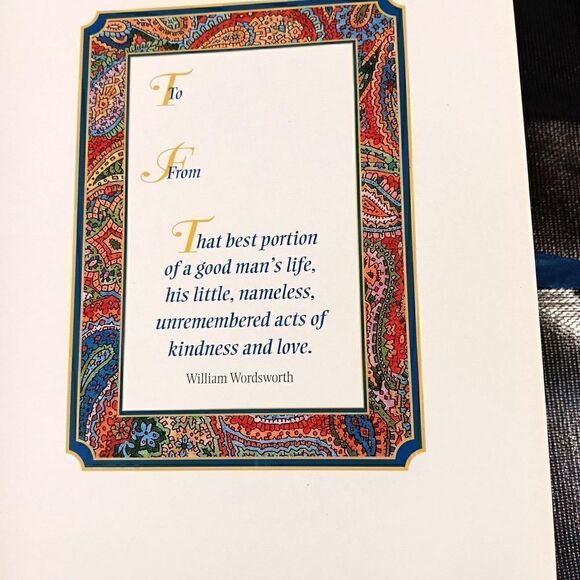 VTG Photo Album 90s DEDICATION book TO DAD WITH LOVE Father suede BLUE ribbon - Picture 6 of 11